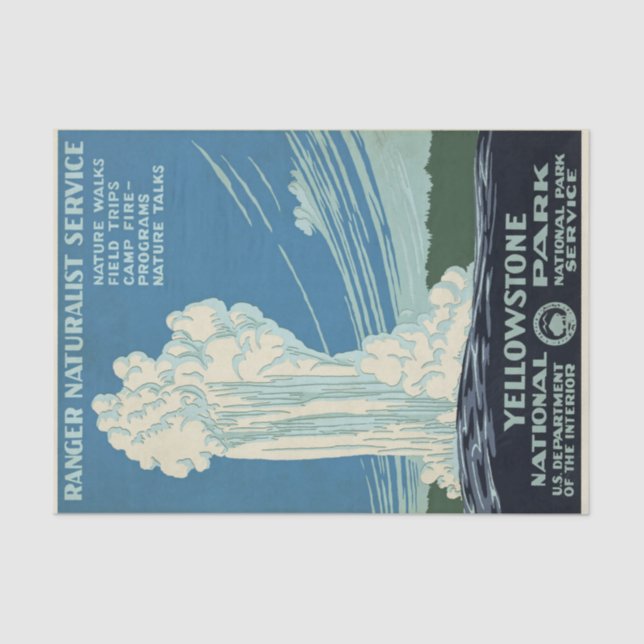 Vintage Yellowstone National Park Tissue Paper (Front)