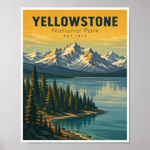 Vintage Yellowstone National Park Travel Poster
