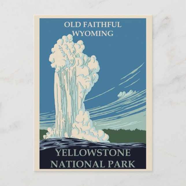 Vintage Yellowstone National Park Wyoming Travel Postcard (Front)