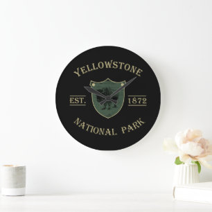 Vintage Yellowstone Ntaional Park Large Clock