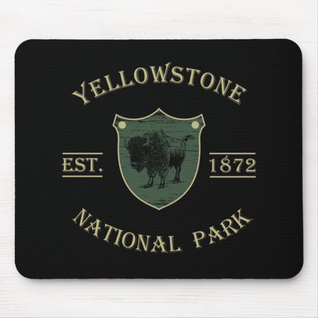 Vintage Yellowstone Ntaional Park Mouse Mat (Front)