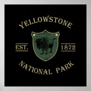 Vintage Yellowstone Ntaional Park Poster