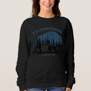 Vintage Yellowstone Us National Park Bison Buffalo Sweatshirt