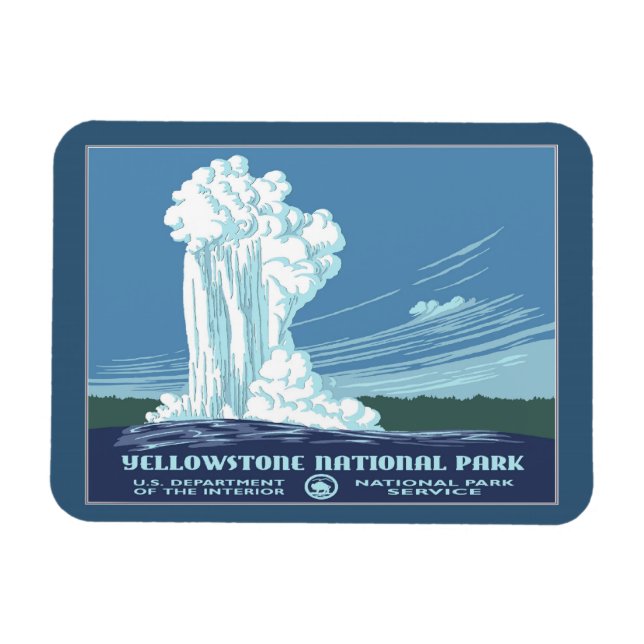 Vintage Yellowstone WPA Travel Magnet (Horizontal)