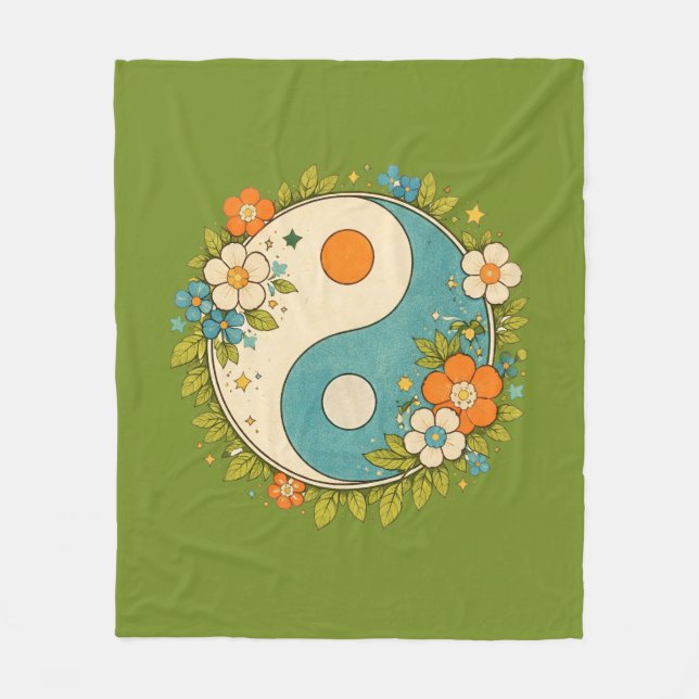 Vintage Yin Yang Symbol                            Fleece Blanket (Front)