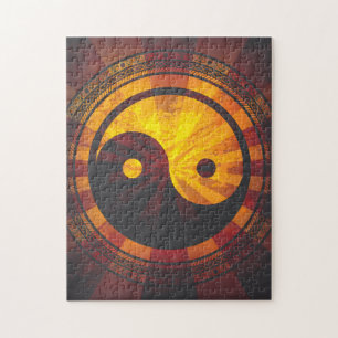 Vintage Yin Yang Symbol Jigsaw Puzzle