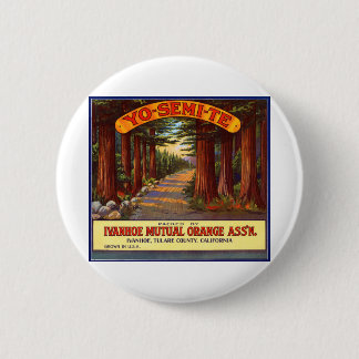 Vintage Yo-Semi-Te Orange Label 6 Cm Round Badge