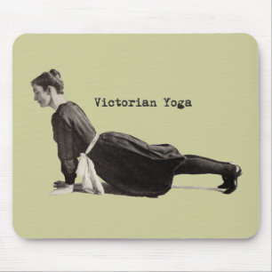 Vintage Yoga Woman Doing Upward Facing Dog Pose Mouse Mat