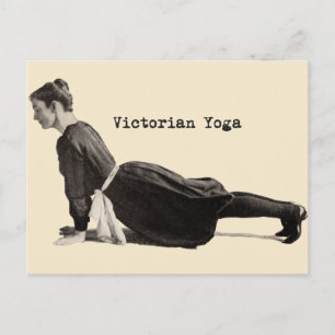 Vintage Yoga Woman Up Dog Antique Postcard