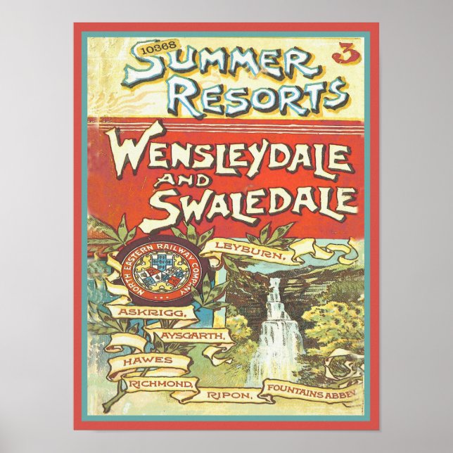 Vintage Yorkshire Railroad Travel Guide Cover Poster (Front)