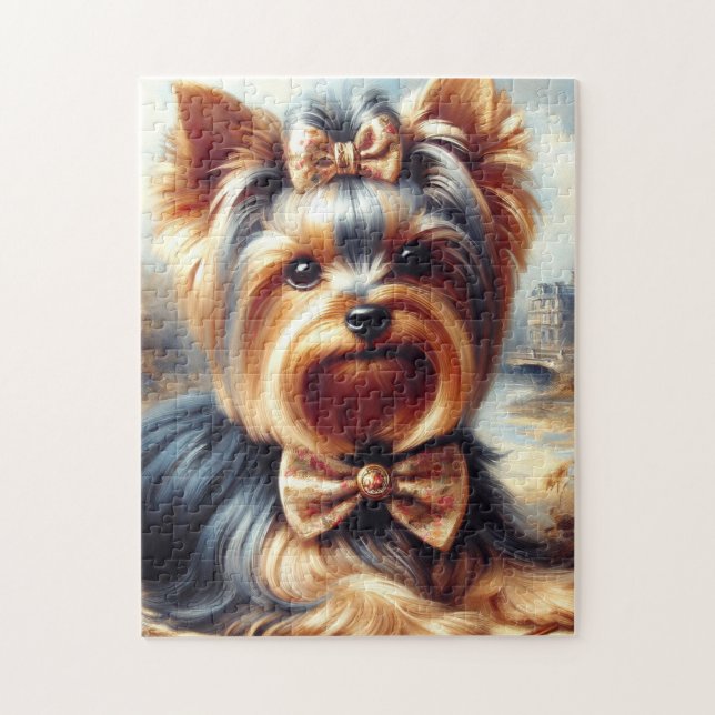 Vintage Yorkshire Terrier Painting Jigsaw Puzzle (Vertical)