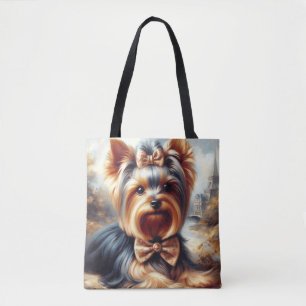 Vintage Yorkshire Terrier Painting Tote Bag