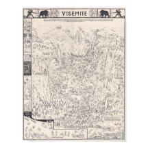 Vintage Yosemite Map of National Park 1931
