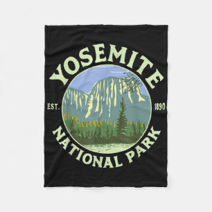 Vintage Yosemite National Park Ca California Hikin Fleece Blanket