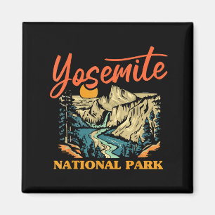 Vintage Yosemite National Park California Sunset Magnet