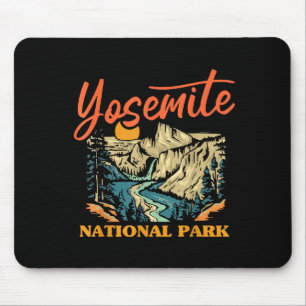 Vintage Yosemite National Park California Sunset Mouse Mat