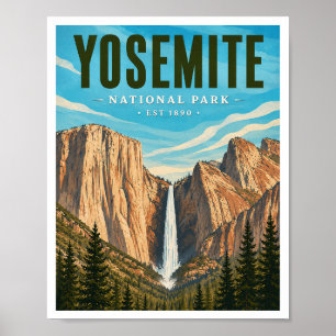 Vintage Yosemite National Park Travel Poster