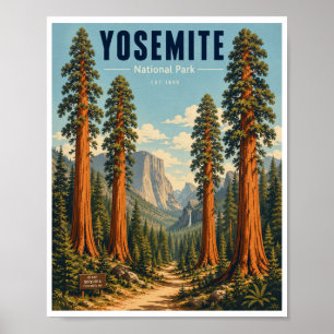 Vintage Yosemite National Park Travel Poster