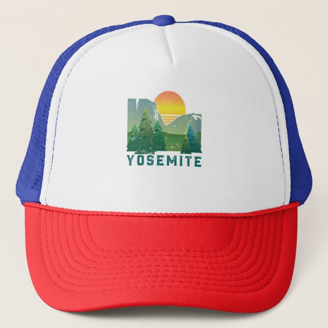 Vintage Yosemite Retro National Park Trucker Hat (Front)