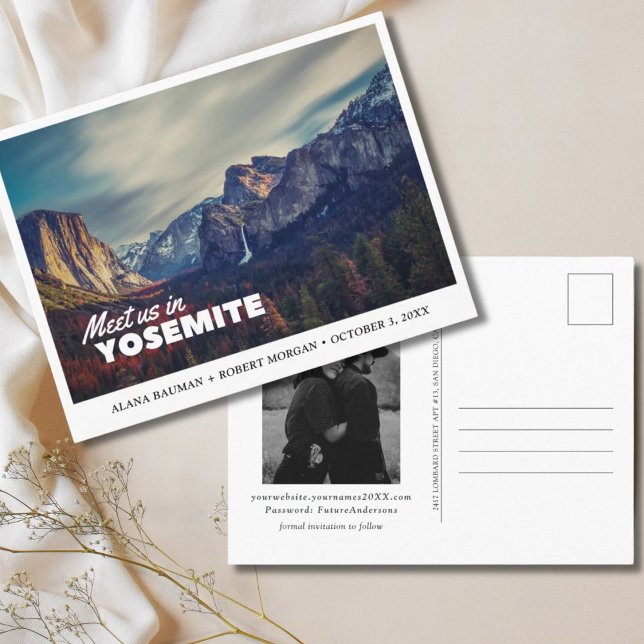 Vintage Yosemite Wedding Save the Date Postcard (Vintage Yosemite Wedding Save the Date Postcard
)