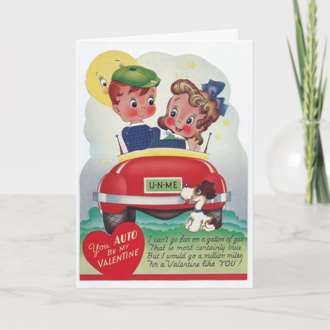 Vintage - You AUTO Be My Valentine, Holiday Card (Front)