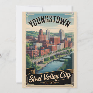 Vintage Youngstown Ohio Retro Travel Holiday Card