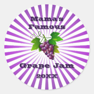 Vintage Your Famous Grape Jelly Jar Canning Label