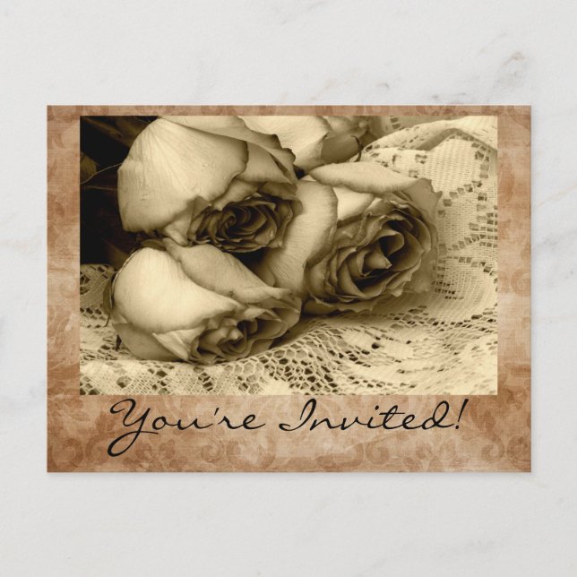 Vintage You're Invited! Invitation Postcards (Front)