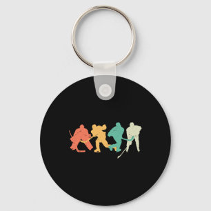 Vintage Youth Hockey Player Kids Ice Hockey Lover Key Ring