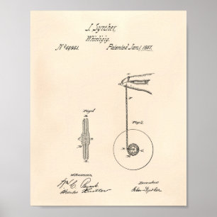 Vintage Yoyo 1867 Patent Art Old Peper Poster