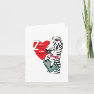 Vintage Z is for Zebra Valentine Card