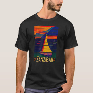 Vintage Zanzibar Tanzania Africa Sunset Sailing T-Shirt