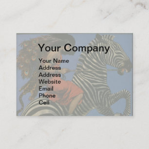 Vintage Zebra Art Nouveau Woman Business Card