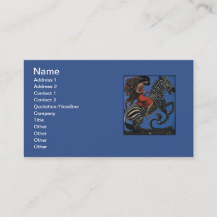Vintage Zebra Art Nouveau Woman Life 1922 Business Card