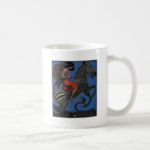 Vintage Zebra Art Nouveau Woman Life 1922 Coffee Mug