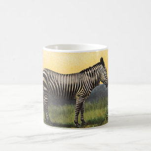 Vintage Zebra in the African Savannah, Wild Animal Coffee Mug