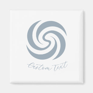 Vintage Zen Spiral Mineral Blue with Custom Text Magnet
