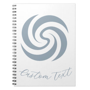 Vintage Zen Spiral Mineral Blue with Custom Text Notebook