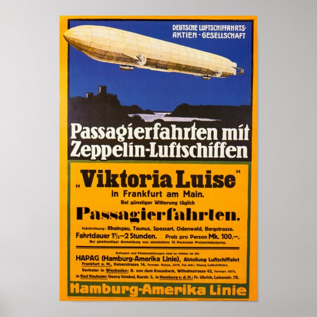 Vintage Zeppelin Viktoria Luise Poster (Front)