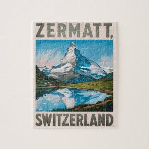 Vintage Zermatt Switzerland Matterhorn  Jigsaw Puzzle