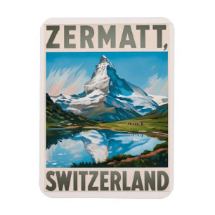 Vintage Zermatt Switzerland Matterhorn  Magnet