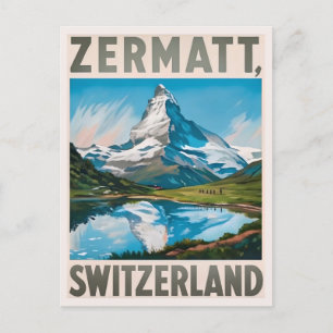Vintage Zermatt Switzerland Matterhorn  Postcard