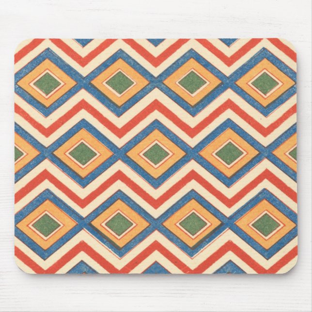 Vintage Zig Zag Diamond Pattern Mousepad (Front)