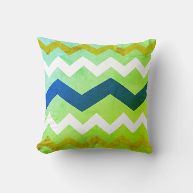 Vintage Zigzag Throw Pillow (Front)