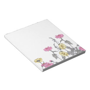 Vintage Zinnia Flowers Wildflowers Notepad
