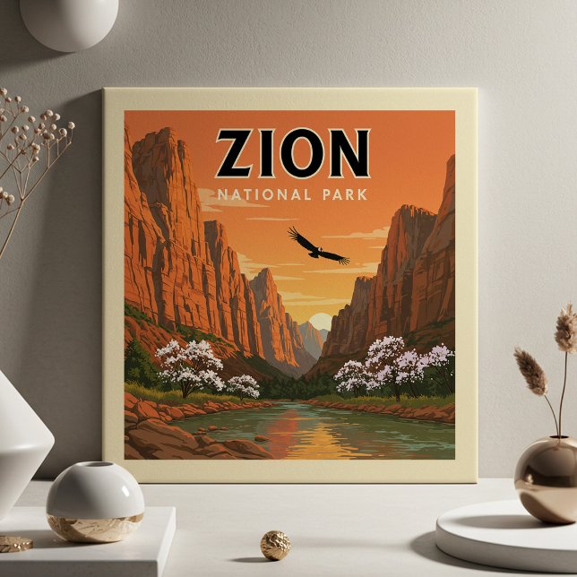  Vintage Zion National Park Tile (Creator Uploaded)