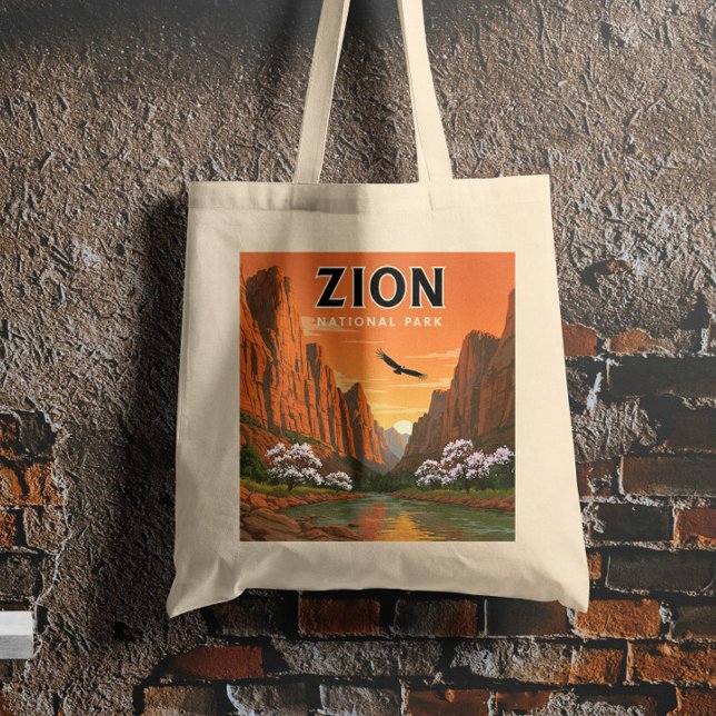 Vintage Zion National Park Tote Bag (Creator Uploaded)
