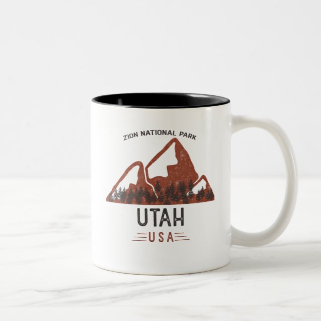 Vintage Zion National Park Utah Coffee Mug (Right)
