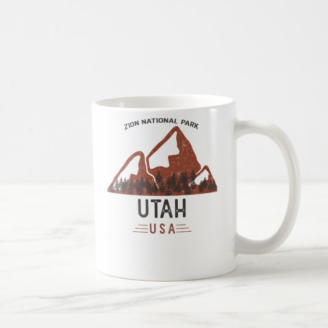 Vintage Zion National Park Utah Coffee Mug (Right)