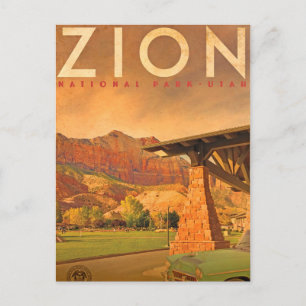 Vintage Zion National Park Utah Travel Postcard